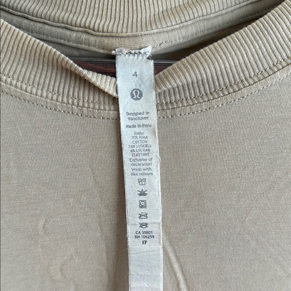 Lululemon All Yours Tee Dress - Size 4, Trench (Beige) Color, Pima Cotton Blend - Picture 3 of 6